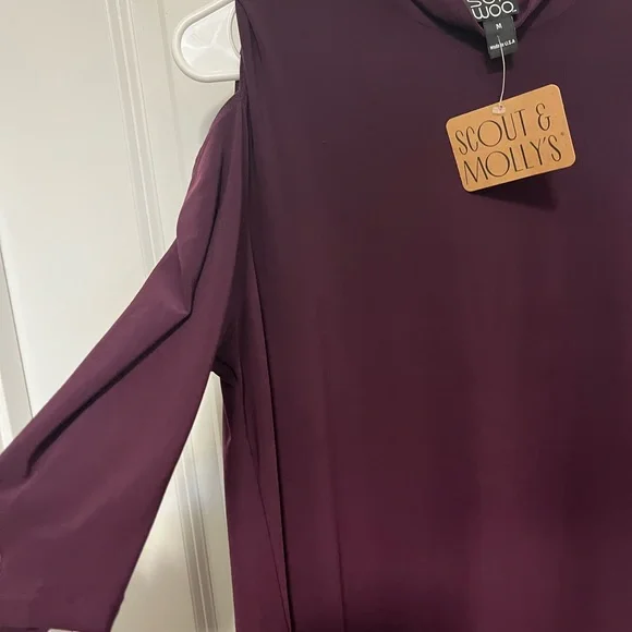 Scout and Molly Dress - Mock Neck Dress in Medium- Eggplant- NWT - Picture 2 of 8